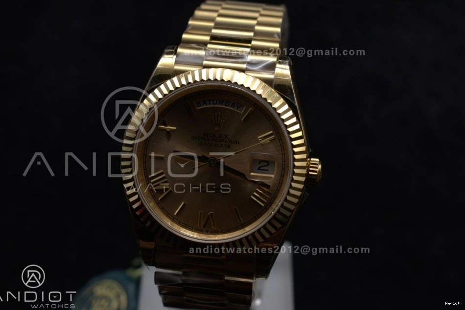 Dial Weight on Gold RG DayDate GSF A2836 40 President Roman Gain Bracelet 0128